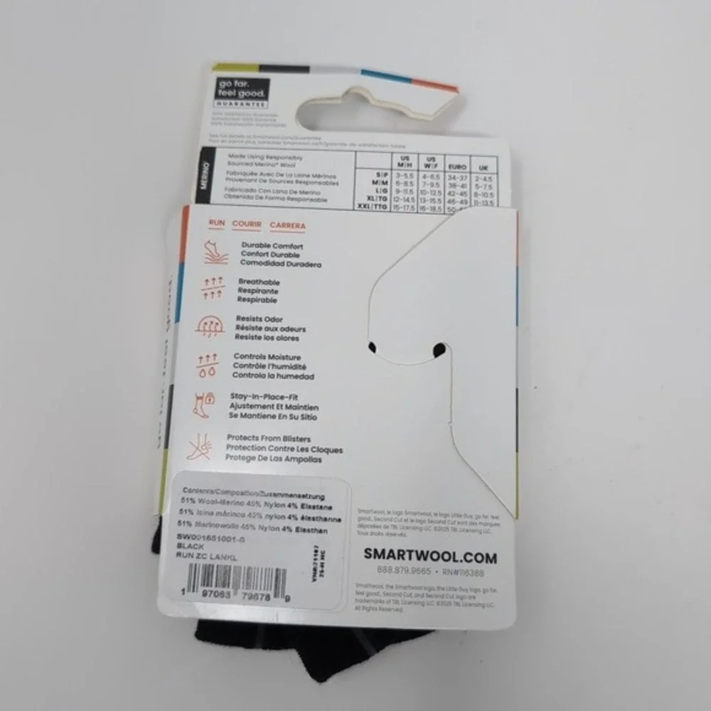 Smartwool‎ Black Run Zero Cushion Low Ankle Socks Unisex Size Small
